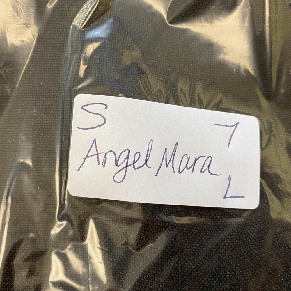 Angela Mara Linen Shift Dress Womens Large Black Sequin Trim Lagenlook Flowy - Picture 12 of 12